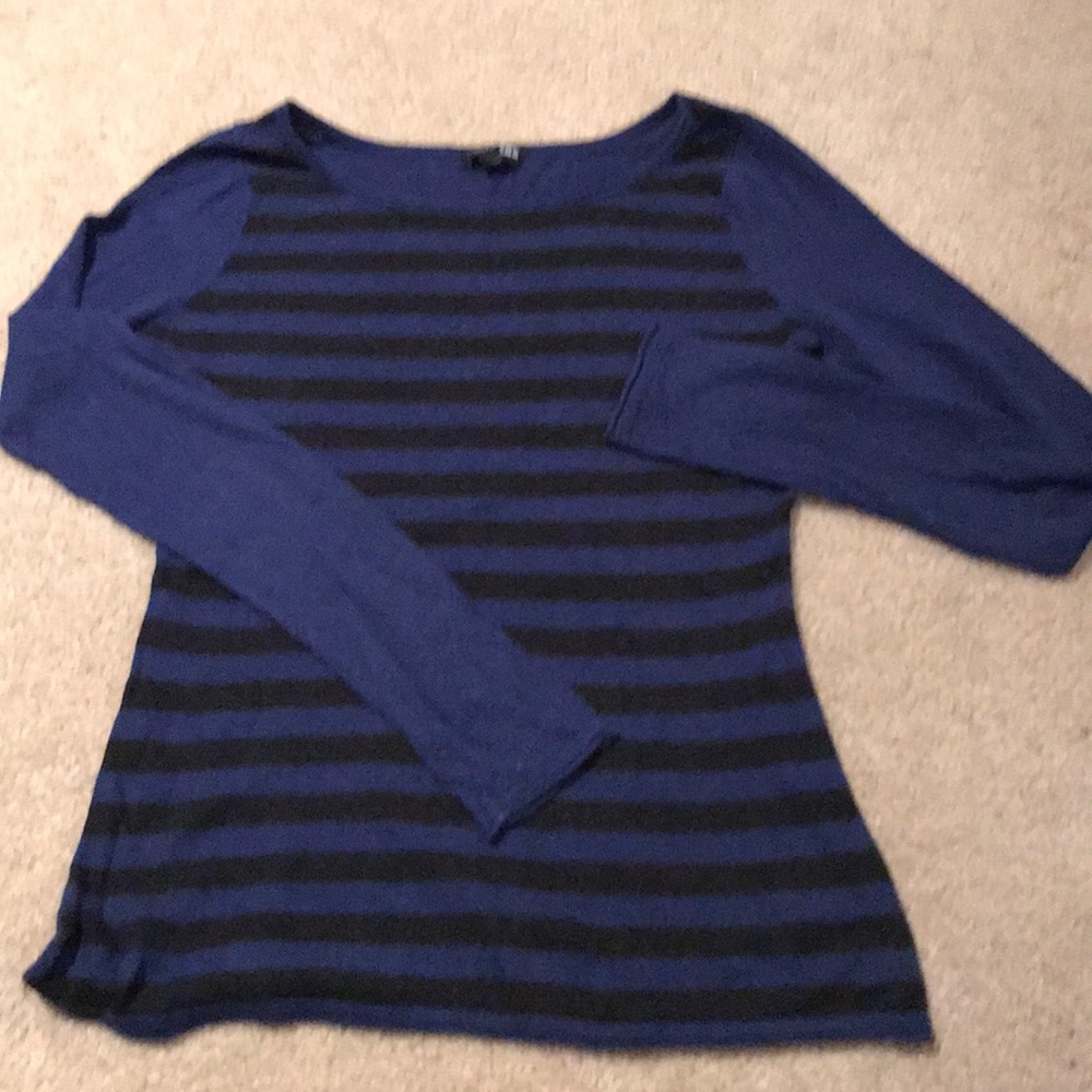 Express blue and black striped sweater top